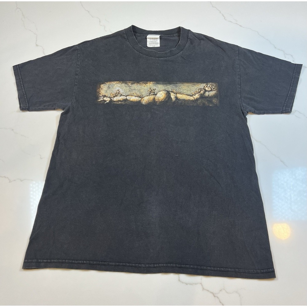 Finger Eleven T-Shirt Mens Large Vintage Faded Black Band Graphic Tee